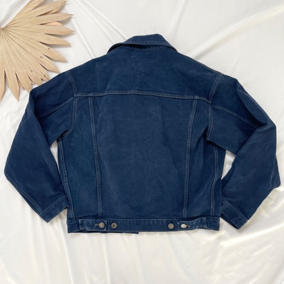 Vintage Gap Oversized Blue Denim Jean Jacket Barn Trucker Chore Field Coat Small - Picture 7 of 8